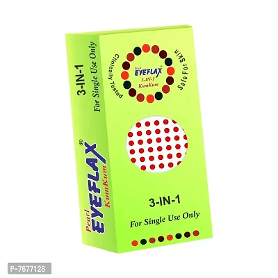 Pearl Eyeflax Kumkum Bindi Red Round Box with 15 Flaps RR 7.5 (Red)-thumb0