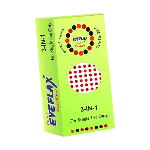 Pearl Eyeflax Kumkum Bindi Red Round Box with 15 Flaps