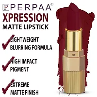 PERPAA#174; Xpression Matte Lipstick Waterproof Enriched with Vitamin E One Stroke Application (5-8 Hrs Stay) (Bold Maroon)-thumb2