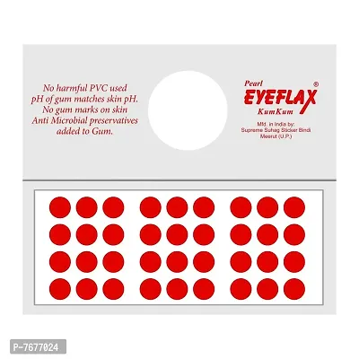 Pearl Eyeflax Kumkum Bindi Red Round Box with 15 Flaps (Size 4 Diameter 6 mm) (Red)-thumb2