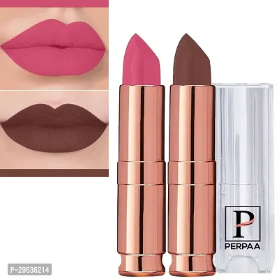 PERPAA Antique Velvet Stick Lipstick, Enreached with Jojoba Oil, Shea Butter  Vitamin E, Shade-Brown, Pink-thumb0