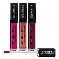 PERPAA&#174; One Stroke Matte Liquid Lipstick (5 ml) (Rich Plum , Beach Nude , Hidden Magenta, Pack Of 3)-thumb1