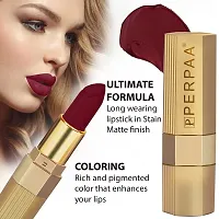 PERPAA#174; Xpression Matte Lipstick Waterproof Enriched with Vitamin E One Stroke Application (5-8 Hrs Stay) (Bold Maroon)-thumb1