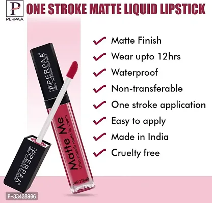 Long Lasting Waterproof One Stroke Matte Me Liquid Lipstick- Pack Of  3-thumb4