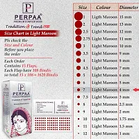 Light Maroon Velvet Kumkum Bindi Box with 15 Flaps - Size 07, Dia-4mm-thumb4