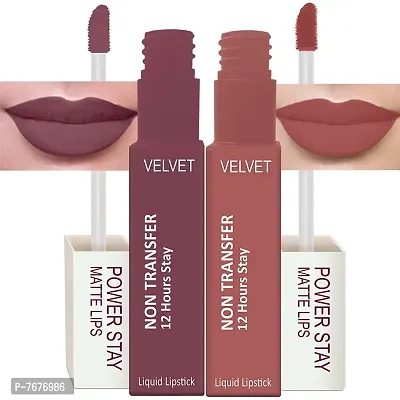 PERPAA&#174; Power Stay Liquid Matte Lipstick - Waterproof Combo of 2(Upto12 Hrs Stay) (Timeless Mauve , Visionary Nude, Pack of 2)