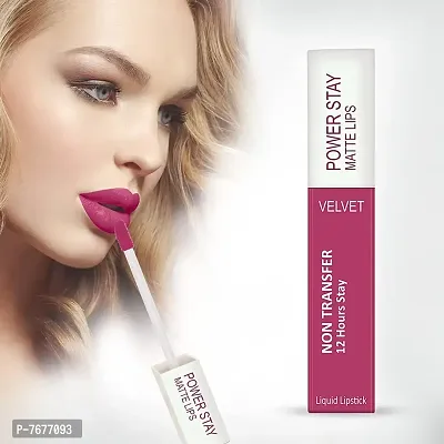 PERPAA#174; Waterproof Liquid Matte Power Stay Dark Pink Lipstick - Super Stay (Upto12 Hrs Stay)-thumb2