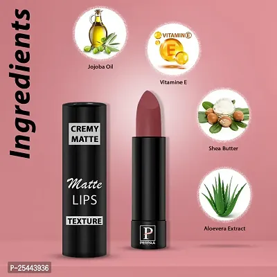 PERPAA Creamy Matte Lipstick Long Lasting One Swipe Application  Waterproof  Smudge proof 3.5gm-thumb2