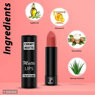 PERPAA Creamy Matte Lipstick Long Lasting One Swipe Application  Waterproof  Smudge proof 3.5gm-thumb2