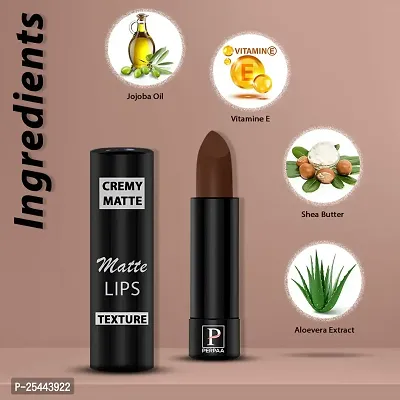 PERPAA Creamy Matte Lipstick Long Lasting One Swipe Application  Waterproof  Smudge proof 3.5gm-thumb2