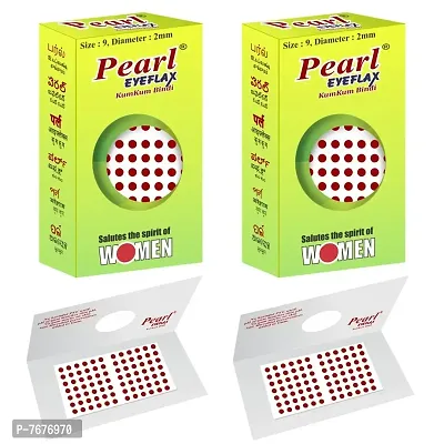 Pearl Eyeflax Kumkum Bindi Light Maroon Round PACK OF 2 with 15 Flaps Each Box-thumb0