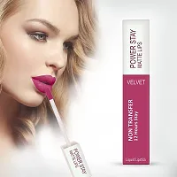 PERPAA#174; Long Lasting Waterproof Matte Liquid Lipstick  Nail Polish Combo of Same Shades (Deep Pink , Glossy Pink)-thumb3