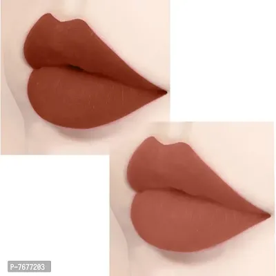 PERPAA#174; Xpression Weightless Matte Waterproof Lipstick Enriched with Vitamin E One Stroke Application -Combo of 2 (5-8 Hrs Stay) (Innocent Nude, Matte Rust Brown)-thumb4