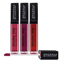 PERPAA&#174; One Stroke Matte Liquid Lipstick (5 ml) (Maroon Berry , Reddish Pink , Bright Red, Pack Of 3)-thumb1