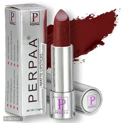 PERPAA&#174; Creamy Matte Bullet Push, Pop & Play Lipstick, Moisturizing Lip Color Enrich with Vitamin E - Non-Drying, Long Lasting ,Waterproof (Pack of 2, Red , Maroon)-thumb2