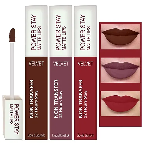 PERPAA&#174; Power Stay Liquid Matte Lipstick - Waterproof Combo of 3 (Upto12 Hrs Stay)