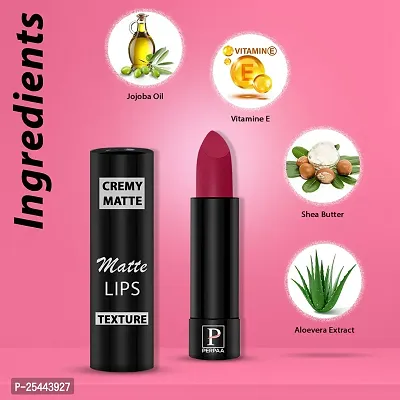 PERPAA Creamy Matte Lipstick Long Lasting One Swipe Application  Waterproof  Smudge proof 3.5gm-thumb2