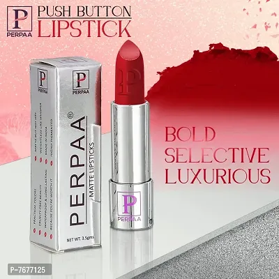 PERPAA&#174; Push, Pop & Play Matte Lipstick, Long Lasting, Moisturizing Lip Color Enrich with Vitamin E - Non-Drying, Creamy Matte Bullet Lipstick (Matte Red)-thumb2