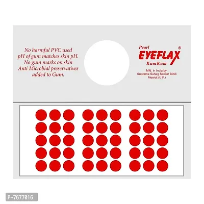 Pearl Eyeflax Kumkum Bindi Red Round Box with 15 Flaps BR 4 (Red)-thumb2