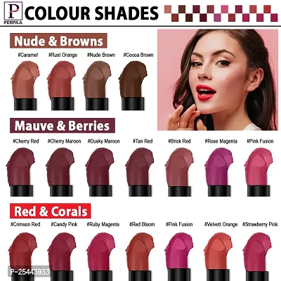 PERPAA Creamy Matte Lipstick Long Lasting One Swipe Application  Waterproof  Smudge proof 3.5gm-thumb3