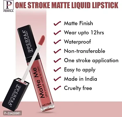 Long Lasting Waterproof One Stroke Matte Me Liquid Lipstick- Pack Of  3-thumb4