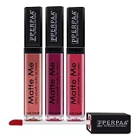 PERPAA&#174; One Stroke Matte Liquid Lipstick (5 ml) (Maroon Berry, Reddish Pink , Beach Nude, Pack Of 3)-thumb1