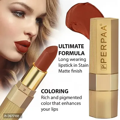 PERPAA&#174; Xpression Weightless Matte Waterproof Lipstick Enriched with Vitamin E One Stroke Application -Combo of 2 (5-8 Hrs Stay) (Bold Maroon ,Matte Rust Brown)-thumb5