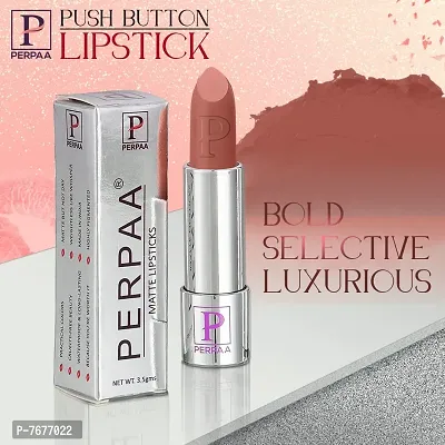 PERPAA&#174; Push, Pop & Play Matte Lipstick, Long Lasting, Moisturizing Lip Color Enrich with Vitamin E - Non-Drying, Creamy Matte Bullet Lipstick (Innocent Nude)-thumb2