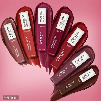 PERPAA&#174; Power Stay Liquid Matte Lipstick - Waterproof Combo of 3 (Upto12 Hrs Stay) (Bon Bon Brown , Timeless Mauve ,Apple Red, Pack of 3)-thumb5