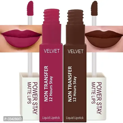 Long Lasting Waterproof Power Stay Liquid Matte Lipstick- Pack Of  2-thumb0