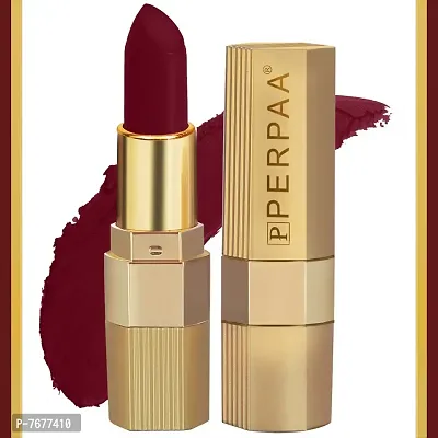 PERPAA&#174; Xpression Weightless Matte Waterproof Lipstick Enriched with Vitamin E One Stroke Application (5-8 Hrs Stay) (Bold Maroon)