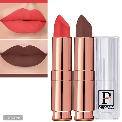 PERPAA Antique Velvet Stick Lipstick, Enreached with Jojoba Oil, Shea Butter  Vitamin E, Shade-Brown, Light Orange-thumb0