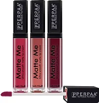 Long Lasting Waterproof One Stroke Matte Me Liquid Lipstick- Pack Of  3-thumb2