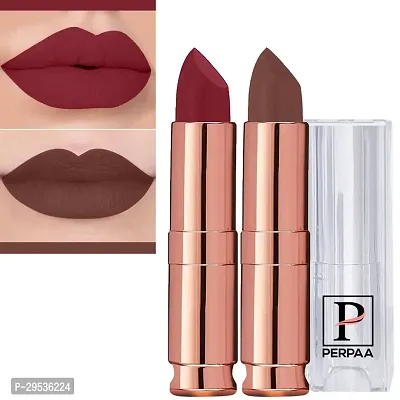 PERPAA Antique Velvet Stick Lipstick, Enreached with Jojoba Oil, Shea Butter  Vitamin E, Shade-Brown, Dark Maroon