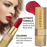 PERPAA#174; Xpression Weightless Matte Waterproof Lipstick Enriched with Vitamin E One Stroke Application - Como of 2 (5-8 Hrs Stay) (Matte Apple Red ,Natural Pink)-thumb4