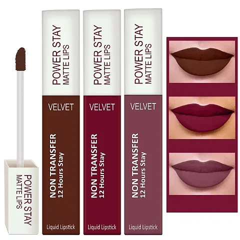 PERPAA&#174; Power Stay Liquid Matte Lipstick - Waterproof Combo of 3 (Upto12 Hrs Stay)