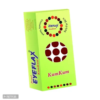 Pearl Eyeflax Kumkum Bindi Dark Maroon Round Box with 15 Flaps (Size DMR 2 Diameter 12mm) (Dark Maroon)-thumb0