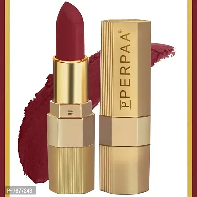 PERPAA&#174; Xpression Weightless Matte Waterproof Lipstick Enriched with Vitamin E One Stroke Application (5-8 Hrs Stay) (Matte Maroon)