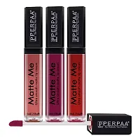 PERPAA&#174; One Stroke Matte Liquid Lipstick (5 ml) (Maroon Berry , Beach Nude , Bright Red, Pack Of 3)-thumb1