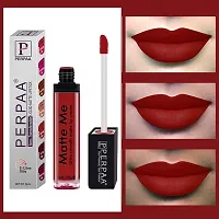 Perpaa One Stroke Matte Liquid Lipstick (5 ml) (Rich Plum) (Bright Red)-thumb3