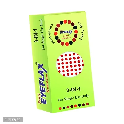 Pearl Eyeflax Kumkum Bindi Red Round Box with 15 Flaps (Size 6 Diameter 4 mm) (Red)