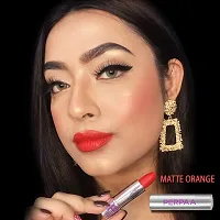 PERPAA&#174; Push, Pop & Play Matte Lipstick, Long Lasting, Moisturizing Lip Color Enrich with Vitamin E - Non-Drying, Creamy Matte Bullet Lipstick (Matte Orange)-thumb1