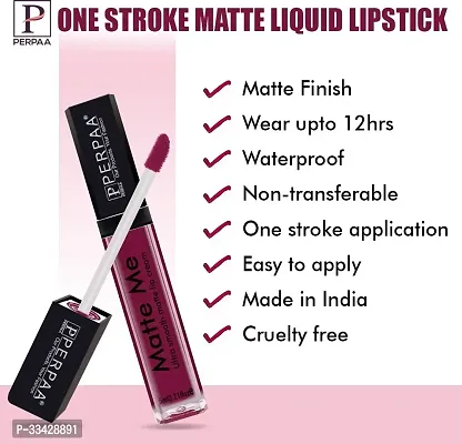 Long Lasting Waterproof One Stroke Matte Me Liquid Lipstick- Pack Of  3-thumb4