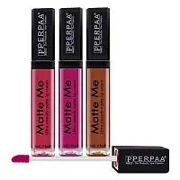 PERPAA&#174; One Stroke Matte Liquid Lipstick (5 ml) (Hidden Magenta ,Brown Wood , Reddish Pink, Pack Of 3)-thumb1