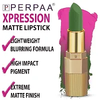 PERPAA&#174; Xpression Weightless Matte Waterproof Lipstick Enriched with Vitamin E One Stroke Application Pack 7 (5-8 Hrs Stay)-thumb3