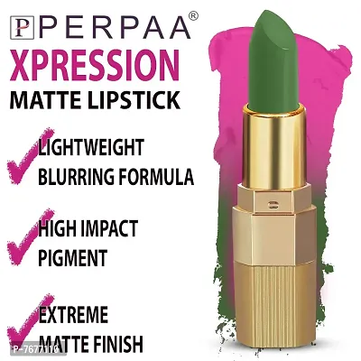 PERPAA&#174; Xpression Weightless Matte Waterproof Lipstick Enriched with Vitamin E One Stroke Application Pack 7 (5-8 Hrs Stay)-thumb4