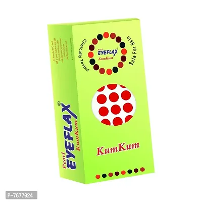 Pearl Eyeflax Kumkum Bindi Red Round Box with 15 Flaps (Size 4 Diameter 6 mm) (Red)