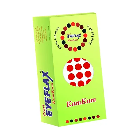 Pearl Eyeflax Kumkum Bindi Black Round Box with 15 Flaps BR 2