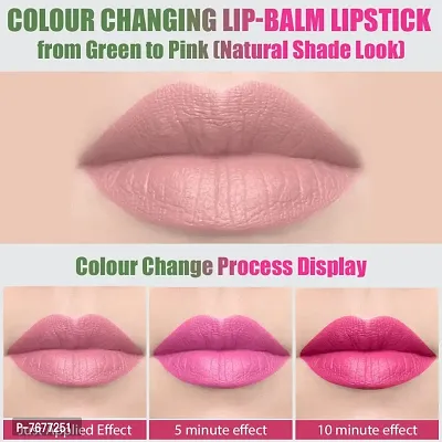 PERPAA&#174; Xpression Colour Changing Waterproof Matte Lip Balm Lipstick Enriched with Vitamin E One Stroke Application (5-8 Hrs Stay) (Natural Pink)-thumb5