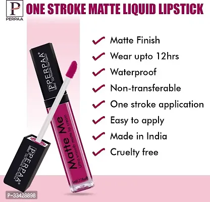 Long Lasting Waterproof One Stroke Matte Me Liquid Lipstick- Pack Of  3-thumb4